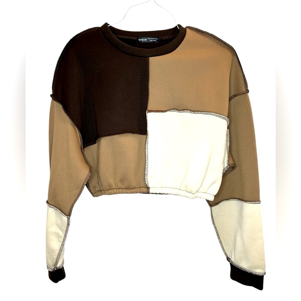 Shein Women's/Juniors Cropped Long Sleeve Sweatshirt-Size Large